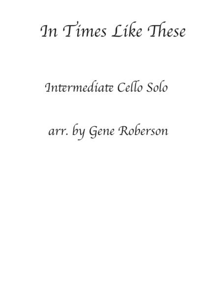 In Times Like These Cello Solo Intermediate Sheet Music