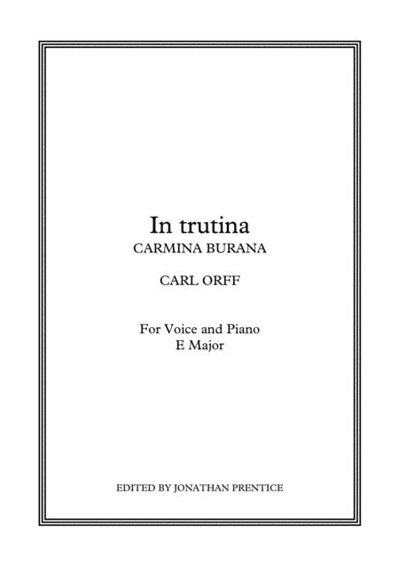 In Trutina Carmina Burana E Major Sheet Music