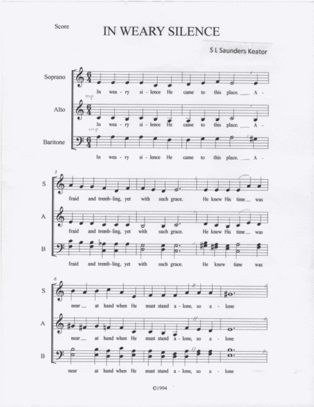 In Weary Silence Sheet Music