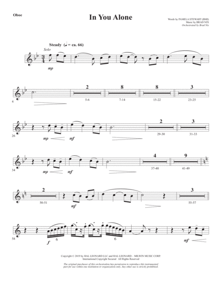 In You Alone Oboe Sheet Music