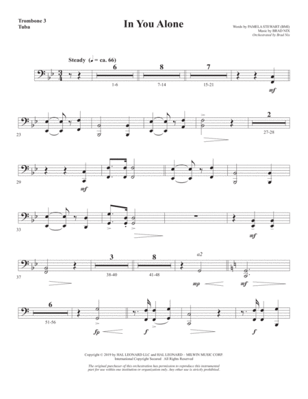 In You Alone Trombone 3 Tuba Sheet Music