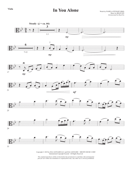 In You Alone Viola Sheet Music