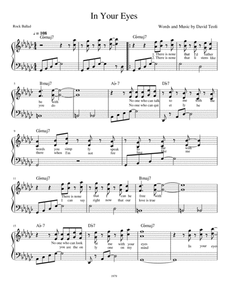 In Your Eyes Sheet Music