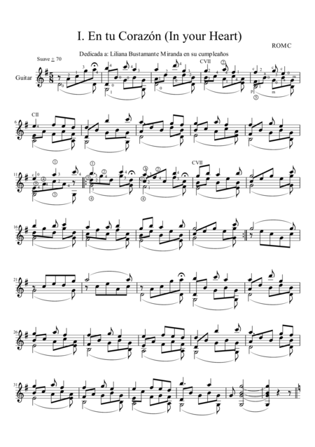 In Your Heart En Tu Corazn Of Your Silence De Tu Silencio Sheet Music