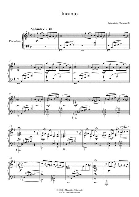 Free Sheet Music Incanto