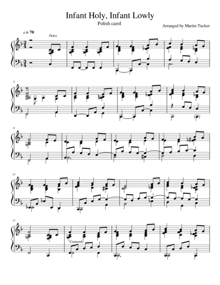 Free Sheet Music Infant Holy Infant Lowly A Jazz Lullaby