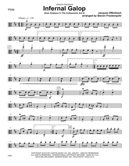 Free Sheet Music Infernal Galop From Orpheus In The Underworld Act 2 Viola