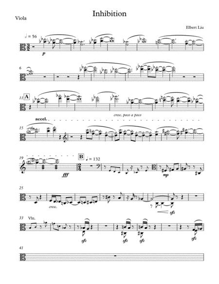 Inhibition For Violin Viola And Piano Viola Part Sheet Music