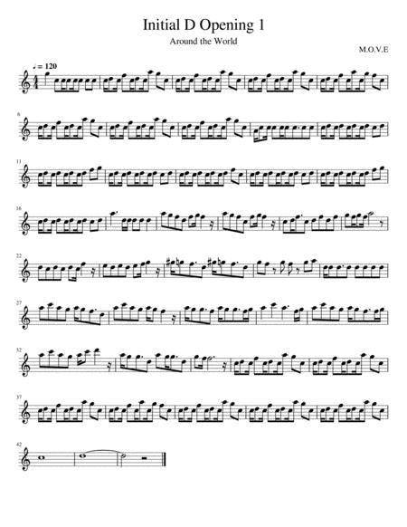 Initial D Opening 1 Sheet Music