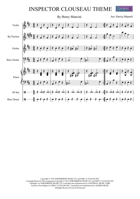 Inspector Clouseau Theme Sheet Music