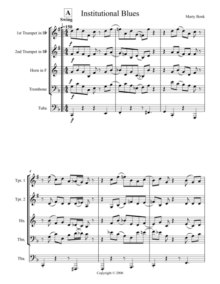 Institutional Blues Sheet Music