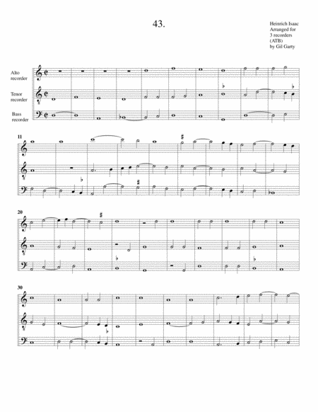 Instrumental Trio No 43 No Title Arrangement For 3 Recorders Sheet Music