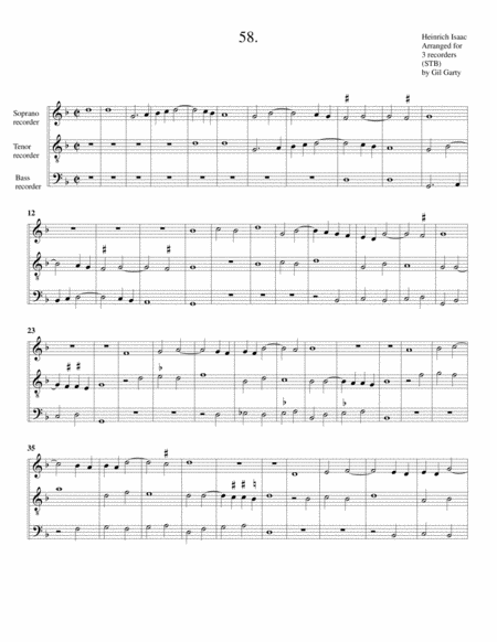 Instrumental Trio No 58 No Title Arrangement For 3 Recorders Sheet Music