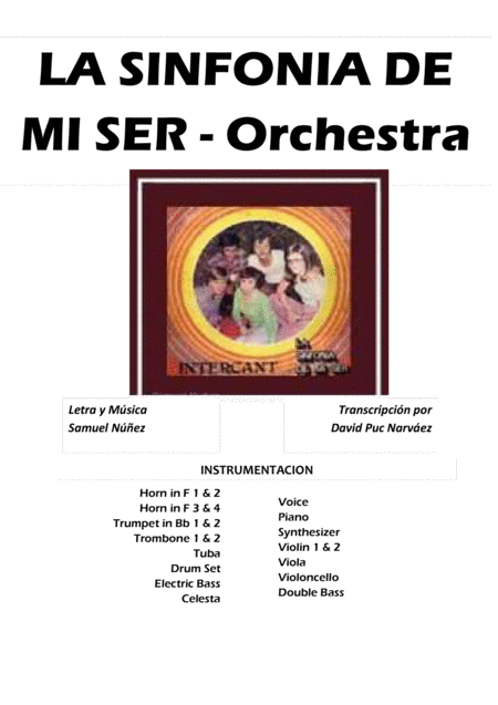 Intercant La Sinfonia De Mi Ser Orchestra Partituras Sheet Music