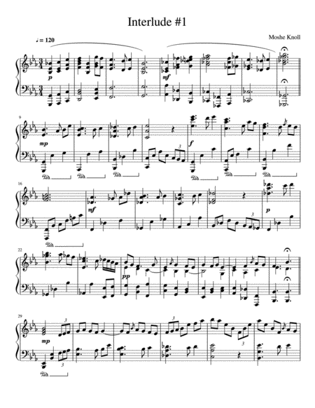 Free Sheet Music Interlude 1 For Piano