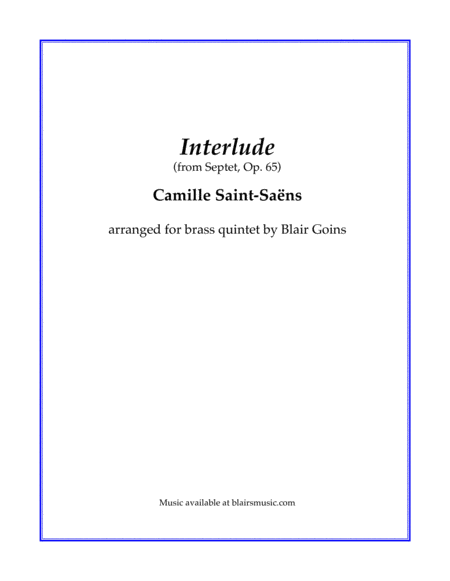 Interlude From Op 65 Sheet Music