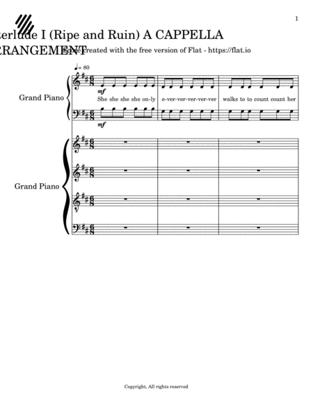 Interlude I A Capella Arrangement Sheet Music