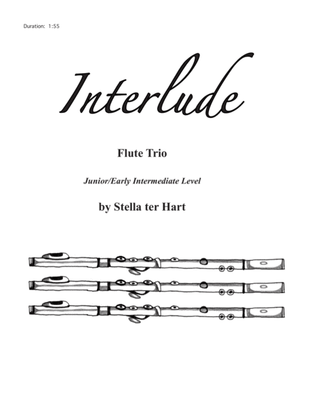 Free Sheet Music Interlude Intermediate Flute Trio