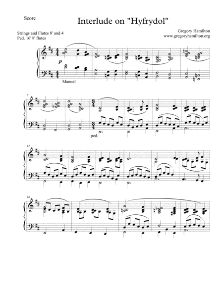 Interlude On Hyfrydol For Organ Sheet Music