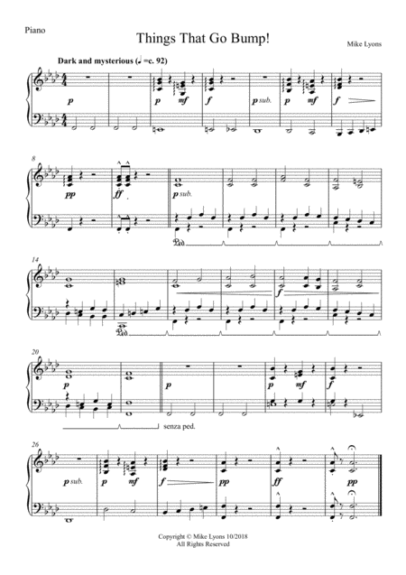 Intermediate Piano Spooky Noises Sheet Music