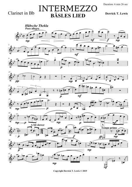 Free Sheet Music Intermezzo Baesles Lied