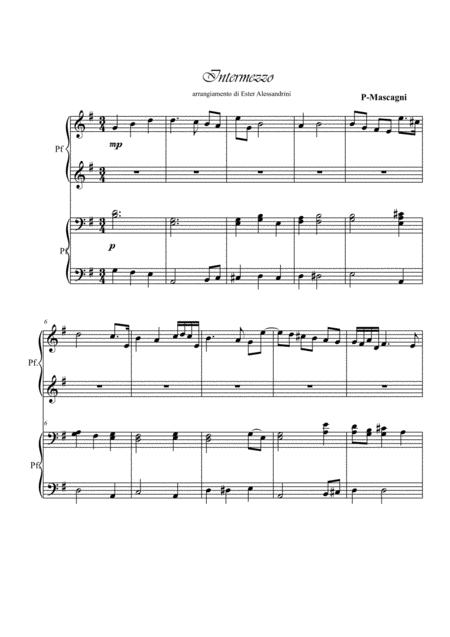 Intermezzo From Cavalleria Rusticana Piano 4 Hands Sheet Music