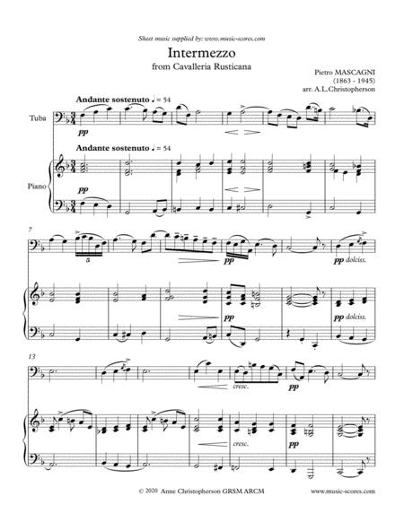 Intermezzo From Cavalleria Rusticana Tuba And Piano Sheet Music