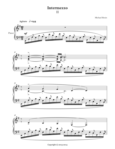 Free Sheet Music Intermezzo No 2 For Solo Piano