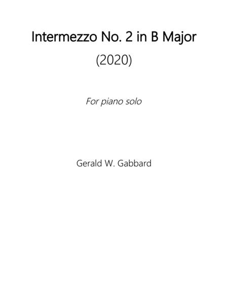 Intermezzo No 2 In B Major 2020 Sheet Music