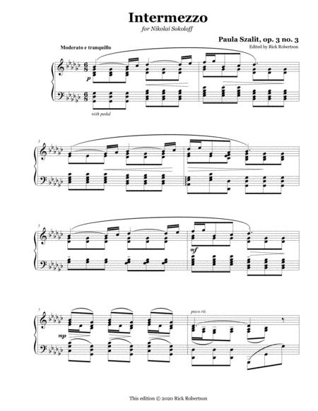 Free Sheet Music Intermezzo Op 3 No 3 Paula Szalit