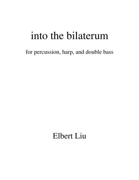 Into The Bilaterum For Double Bass Harp And Piano Full Score Sheet Music