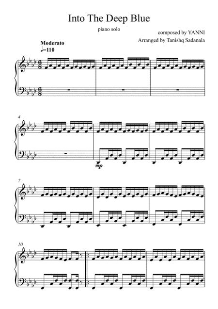 Into The Deep Blue Piano Solo Sheet Music