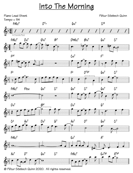 Free Sheet Music Into The Morning