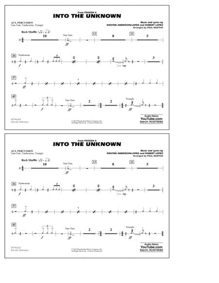 Free Sheet Music Into The Unknown From Disneys Frozen 2 Arr Paul Murtha Aux Percussion