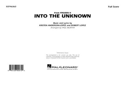 Into The Unknown From Disneys Frozen 2 Arr Paul Murtha Conductor Score Full Score Sheet Music