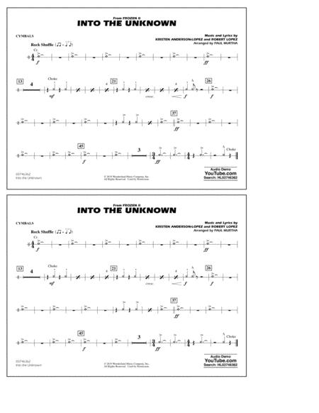 Into The Unknown From Disneys Frozen 2 Arr Paul Murtha Cymbals Sheet Music