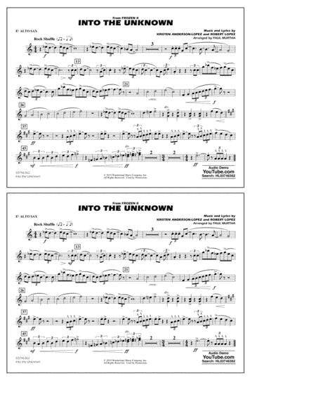 Into The Unknown From Disneys Frozen 2 Arr Paul Murtha Eb Alto Sax Sheet Music