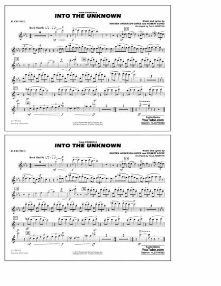 Free Sheet Music Into The Unknown From Disneys Frozen 2 Arr Paul Murtha Flute Piccolo