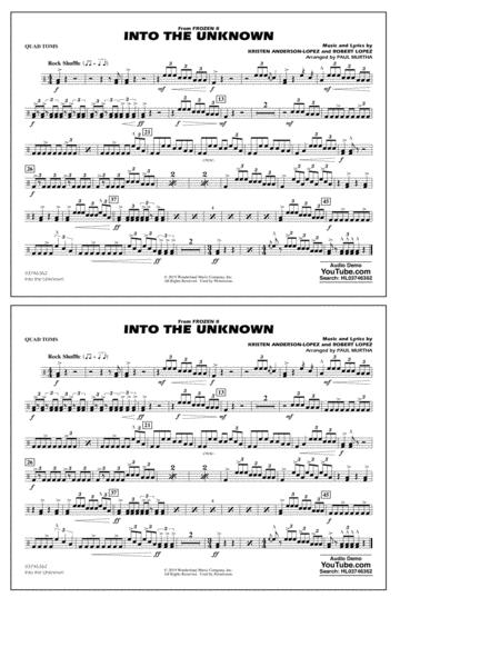 Into The Unknown From Disneys Frozen 2 Arr Paul Murtha Quad Toms Sheet Music