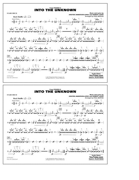 Into The Unknown From Disneys Frozen 2 Arr Paul Murtha Snare Drum Sheet Music