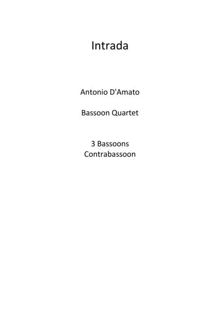 Intrada Bassoon Quartet Sheet Music