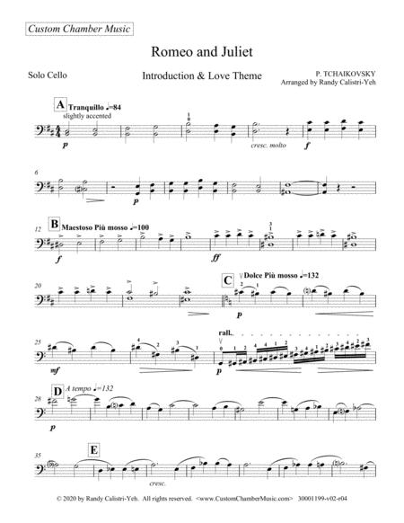 Introduction And Love Theme From Romeo And Juliet Solo Cello Viola Sheet Music