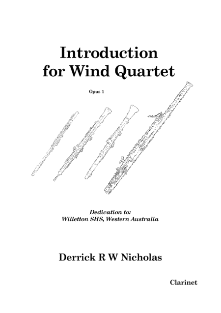 Introduction For Wind Quartet Clarinet Sheet Music