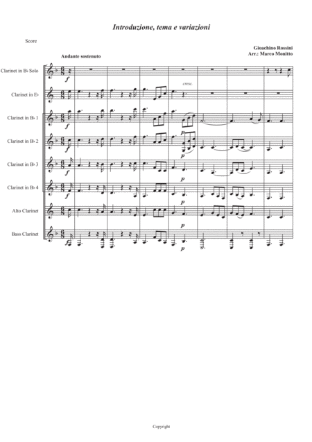 Introduction Theme And Variations Sheet Music