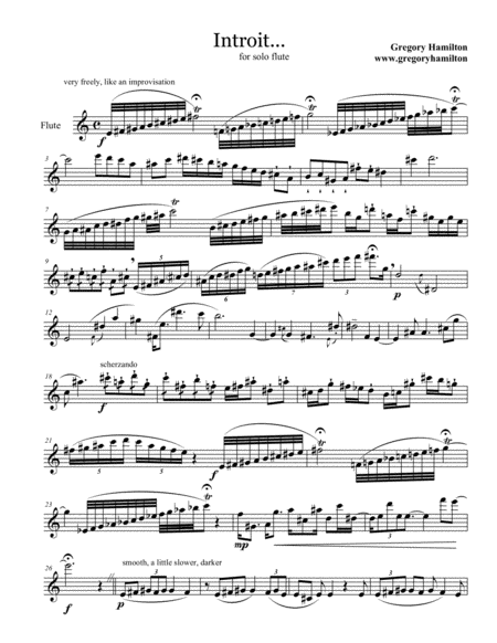 Free Sheet Music Introit For Solo Flute