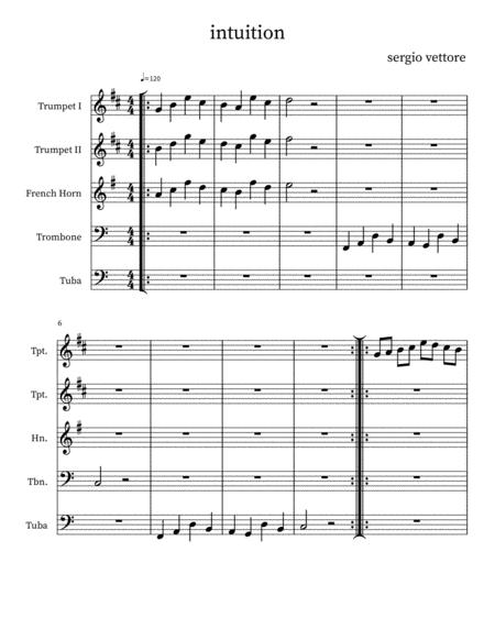 Free Sheet Music Intuition For Brass Quintet