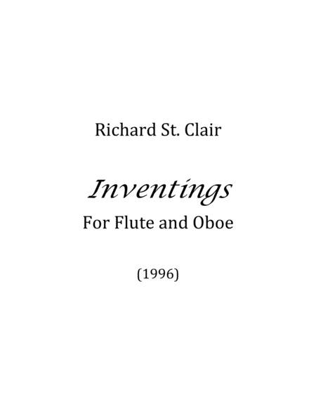 Inventings For Flute And Oboe Sheet Music