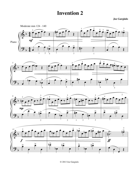 Free Sheet Music Invention 2