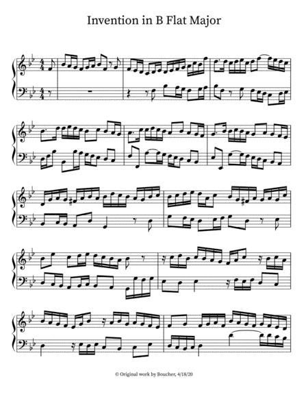 Invention For Keyboard In B Flat Major Sheet Music