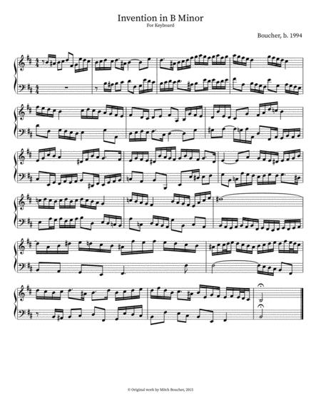 Invention In B Minor Sheet Music